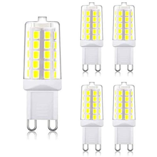 G9 LED Bulb Daylight 4W, 40W T4 G9 Halogen Equivalent,6000K 120V No-Flicker, Chandelier Lighting 450LM Non-Dimmable (5 Pack) by BAOMING