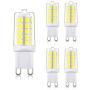 G9 LED Bulb Daylight 4W, 40W T4 G9 Halogen Equivalent,6000K 120V No-Flicker, Chandelier Lighting 450LM Non-Dimmable (5 Pack) by BAOMING