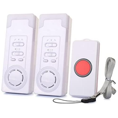 Wireless Caregiver,Caregiver Smart Personal Pager System Emergency Care Alarm Call Button Nurse Alert System -500+ft Operating Range (2 in1)