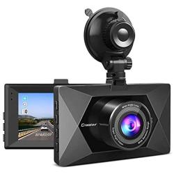 Dash Cam, Crosstour 1080P Dash Camera for Cars 3” LCD Screen Car Camera 170° Wide Angle DVR Recorder with WDR, G-Sensor, Loop Recording and Motion Detection