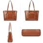 BOSTANTEN Women Leather Laptop Tote Office Shoulder Handbag Vintage Briefcase 15.6 inch Computer Work Purse Brown