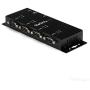 StarTech.com 4 Port USB to Serial RS232 Adapter - Wall Mount - Din Rail - COM Port Retention - FTDI USB to DB9 RS232 Hub (ICUSB2324I),Black