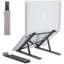 Portable Laptop Stand for Desk - OMOTON LA02 Adjustable Foldable Aluminum Laptop Hoder Riser, Compatible with MacBook Air, MacBook Pro, HP, Dell, Lenovo and More (Up to 15.6 ), Black