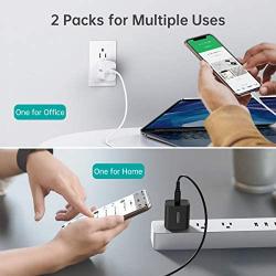 CHOETECH USB C Charger(2-Pack) for iPhone 12/12 Mini/12 Pro Max, 18W Fast Charger USB C Power Delivery Wall Charger for iPhone 11 Pro Max/SE/ XS/XR, iPad Pro, Galaxy S20 Ultra/S20, Google Pixel 4/3XL