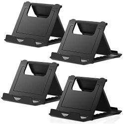 Elimoons 4 Pack Cell Phone Stands, Universal Foldable Tablet Stand Multi-Angle Pocket Desktop Holder Cradle Compatible with iPhone 11 Pro Xs Max X 8 7 6s Plus, All Android Smartphones Tablets (6-10'')