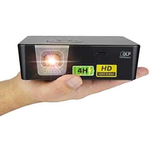 AAXA P6X 1000 Lumen Battery Projector, 4 Hour Battery, Portable Mini Projector, DLP 1080p Support, 30,000 Hours LED, 15000mah Powerbank, HDMI/USB/microSD Input, Worlds Brightest Battery Pico Projector