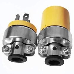 Spark Extension Cord Replacement Ends MALE & FEMALE Galvanized Steel Cover Plug Electrical Repair (2 Piece)