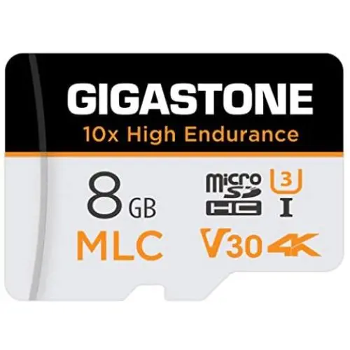 Gigastone 8GB MLC Micro SD Card, 10x High Endurance 4K Video Recording, Security Cam, Dash Cam, Surveillance Compatible 90MB/s, U3 C10
