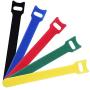 VCZHS 50 PCS Reusable Fastening Cable Ties, Microfiber Cloth 6-Inch Hook and Loop Cord Ties for Tablet Laptop PC TV Home Office Electronics Wire -5 Colors
