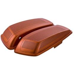 Moto Onfire Dual 6x9 inch Speaker Lids, Amber Whiskey, Saddlebag Lids Fit for Harley Touring Street Glide Hard Saddlebags 2014 2015 2016 2017 2018 2019 2020