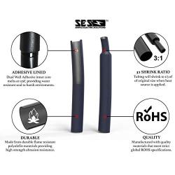 Dual Wall Adhesive Marine Heat Shrink - 10 Ft Roll - 1/2 Inch Diameter - Black