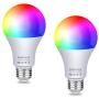 Aigital Color Bulb Alexa Smart Bulb with Remote WiFi Light Bulbs That Work with Alexa/Google Assistant and IFTTT, E26 Color Changing LED Bulb No Hub Required A21 10W【2 Packs】