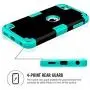 Case for iPod 7 6 5- CheerShare iPod Touch 5 6 7 Case, The Best Silicone Shockproof High Impact Layered Case + Protective Cover Case for iPod Touch 7th 6th 5th Generation(Black + Blue)