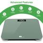 1byone Digital Scales for Body Weight Bathroom Scale with Accuracy, LED Display, 400 lbs Capacity,Tape Measure and Batteries Included, Green
