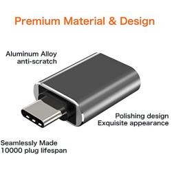 USB C to USB Adapter [2-Pack], Thunderbolt 3 to USB 3.0 OTG Adapter Compatible MacBook Pro,Chromebook,Pixelbook,Microsoft Surface Go,Galaxy S8 S9 S10 Plus,Note 8 9,LG V35 G7 G6 Thinq,Pixel 2 3(Grey)