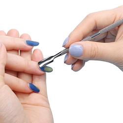 2PCS Cuticle Pusher and Cutter - Get Your Gel Nail Polish Off Quickly - Professional Cuticle Remover which You Can Do Nails at Home - Durable Pedicure Manicure Tools - for Fingernails and Toenails