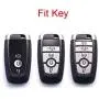 Royalfox(TM) 3 4 5 Buttons Real Leather Smart keyless Entry Remote Key Fob case Cover Keychain for 2017 2018 Ford Mustang Explorer Edge Fusion Mondeo F150 F250 F350 F450 F550 (Black Leather)
