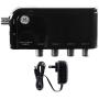 GE 4-Way TV Antenna Amplifier Splitter Clears Up Pixelated Low-Strength Channels Distributes Signal to Multiple TVs 50-1006MHz Low Noise Antenna Signal Booster HD Digital VHF UHF Indoor 34479