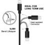 RoFI Compatible Phone Cable, [2Pack] 2FT Nylon Braided Fast Charging USB Cord Replcement for Phone X 8 8 Plus 7 7 Plus 6s 6s Plus 6 6 Plus 5 5S 5C SE Pad Air Mini and More (2 Pack Black, 2 FT)
