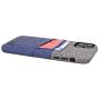 Dockem iPhone 11 Wallet Case: Built-in Metal Plate for Magnetic Mounting & 2 Card Holders (6.1'' Luxe M2 Synthetic Leather, Blue & Grey)