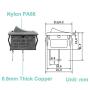 QTEATAK 5Pcs On/Off Boat Rocker Switch 5Pcs 2 Pin Position Snap 12V 110V 250V with 10Pcs Terminals