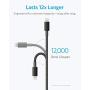 Anker 6ft Premium Double-Braided Nylon Lightning Cable, Apple MFi Certified for iPhone Chargers, iPhone X/8/8 Plus/7/7 Plus/6/6 Plus/5s, iPad Pro Air 2, and More(Black)