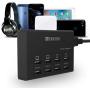 USB Charger, HITRENDS 8 Ports Charging Station 50W/10A Multi Port USB Charger Hub for Multiple Devices (5ft Cord, Black)