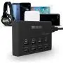 USB Charger, HITRENDS 8 Ports Charging Station 50W/10A Multi Port USB Charger Hub for Multiple Devices (5ft Cord, Black)