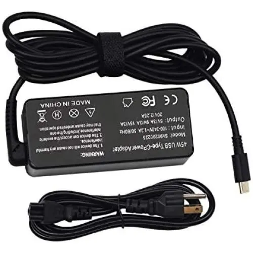 USB-C Laptop Charger 45W for Lenovo Chromebook c330 s330 c340 s340 100e 300e 500e ThinkPad T480 T480s T580 T580s E480 E580 Yoga C630 910-13 720-13 GX20N20876 GX20M33579 4X20E75131A Supply Cord