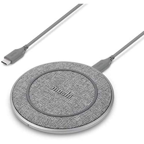 Moshi Otto Q Wireless Charger, Qi Certified, Textured Fabric, Fast-Charging 15W Max Compatible with iPhone 12 Mini/12 Pro/12 Pro Max/SE 2/11 Series, AirPods Pro, Galaxy/Note, Pixel (No AC Adapter)