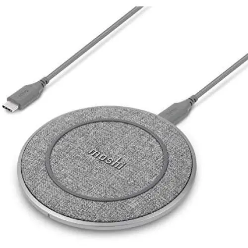 Moshi Otto Q Wireless Charger, Qi Certified, Textured Fabric, Fast-Charging 15W Max Compatible with iPhone 12 Mini/12 Pro/12 Pro Max/SE 2/11 Series, AirPods Pro, Galaxy/Note, Pixel (No AC Adapter)