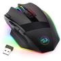 Redragon M801 PC Gaming Mouse LED RGB Backlit MMO 9 Programmable Buttons Mouse with Macro Recording Side Buttons Rapid Fire Button for Windows Computer Gamer (Wireless, Black)