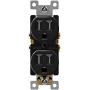ENERLITES Tamper-Resistant Child Safe Duplex Receptacle Outlet, Residential Grade, 3-Wire, Self-Grounding, 2-Pole, 15A 125V, UL Listed, 61580-TR-BK, Black (10 Pack)