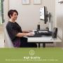 Uprite Ergo Sit2Stand Desktop Height Adjustable Workstation - Dual Monitor - Silver/Black