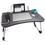 Slendor Laptop Desk Foldable Bed Table Folding Breakfast Tray Portable Lap Standing Desk Notebook Stand Reading Holder for Bed/Couch/Sofa/Floor