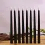 Datomarry Pack of 12 Black Body Flickering Flameless Taper Candles,11 inch Yellow Glow Plastic Battery Powered Realistic Christmas Candles Lights