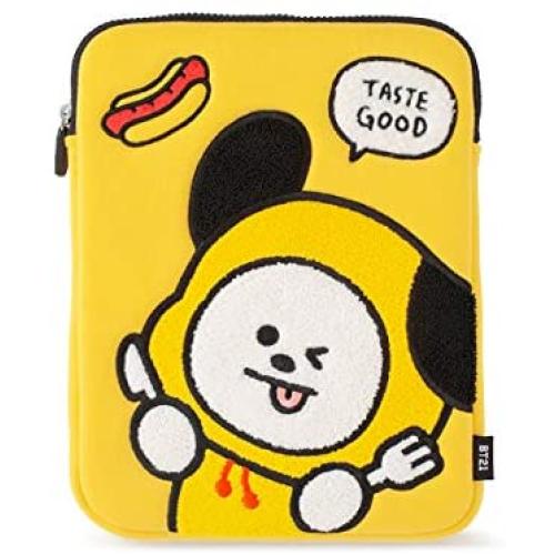 BT21 Bite Collection CHIMMY Character Tablet Sleeve Bag Case Cover, Compatible with 10 Inch iPad Air, iPad Pro, Galaxy Tab, Yellow