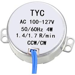 uxcell Synchronous Motor AC 100-127V 1.4-1.7RPM 50-60Hz CCW/CW 4W Turntable Gear Box for Microwave Oven