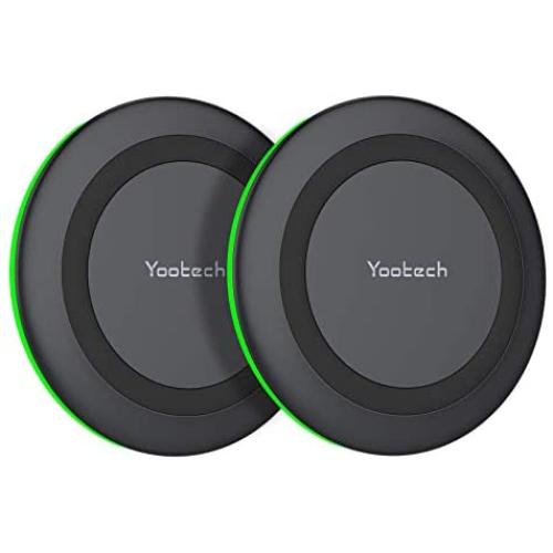 Yootech [2 Pack] Wireless Charger,Qi-Certified 10W Max Fast Wireless Charging Pad Compatible with iPhone 12/12 Mini/12 Pro Max/SE 2020/11 Pro Max, Samsung Galaxy S21/Note 10,AirPods Pro(No AC Adapter)