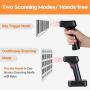 Tera 1D 2D QR Barcode Scanner Wireless with Display Screen, Charging Base, Works with Bluetooth and 2.4G Wireless, 2200mAh Battery Handheld Barcode Scanner for Supermarket, Warehouse, Library