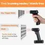 Tera 1D 2D QR Barcode Scanner Wireless with Display Screen, Charging Base, Works with Bluetooth and 2.4G Wireless, 2200mAh Battery Handheld Barcode Scanner for Supermarket, Warehouse, Library