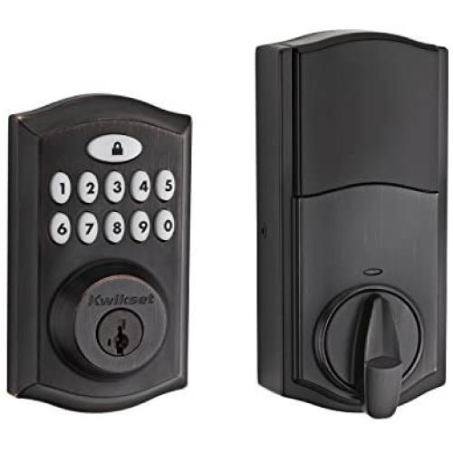 Kwikset 99130-003 SmartCode 913 Non-Connected Keyless Entry Electronic Keypad Deadbolt Door Lock Featuring SmartKey Security, Traditional Venetian Bronze