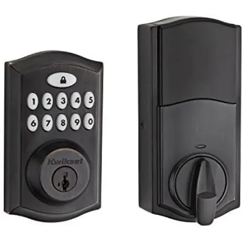 Kwikset 99130-003 SmartCode 913 Non-Connected Keyless Entry Electronic Keypad Deadbolt Door Lock Featuring SmartKey Security, Traditional Venetian Bronze