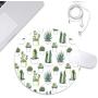 BYBART Mouse Pad, Cute Cactus Round Non-Slip Rubber Mousepad Office Accessories Desk Decor Mouse Pads for Computers Laptop