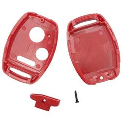 Replacement Key Fob Shell Fit for Honda Accord Crosstour Civic Odyssey CR-V CR-Z Fit 3 Buttons Keyless Entry Remote Case Car Key Housing (Red)