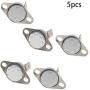 Fielect KSD301 Thermostat 230°C/446°F Normally Closed N.C Snap Disc Limit Control Thermal Switch Microwave Thermostat Silver Tone Bent Feet 5pcs