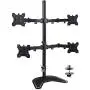 FORGING MOUNT Quad Monitor Stand Mount,Free Standing Desk Stand Fully Adjustable Monitor Arm Mount Holds 4 Screens up to 30 Inches,VESA 75 100,Each Arm Holds up to 22lbs,with C-Clamp and Grommet Base