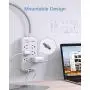 6 Outlets Power Strip Flat Plug with 3 USB Charing Ports (3.1A, 15W), 6Ft Braided Extension Cord, Wall Mountable Outlet Extender with Overload Protection Switch for Home Office Cruise Ship , White 6 Outlets Power Strip Flat Plug with 3 USB Charing Ports (3.1A, 15W), 6Ft Braided Extension Cord, Wall Mountable Outlet Extender with Overload Protection Switch for Home Office Cruise Ship , White