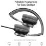 Elecder i39 Headphones with Microphone Foldable Lightweight Adjustable On Ear Headsets with 3.5mm Jack for Cellphones Computer MP3/4 Kindle School Black/Gray