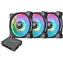 Thermaltake Riing Duo 140mm 16.8 Million RGB Color (Alexa, Razer Chroma) Software Enabled 2 Light Rings 18 Addressable LED 9 Blades Hydraulic Bearing Case/Radiator Fan, 3 Pack, CL-F078-PL14SW-A